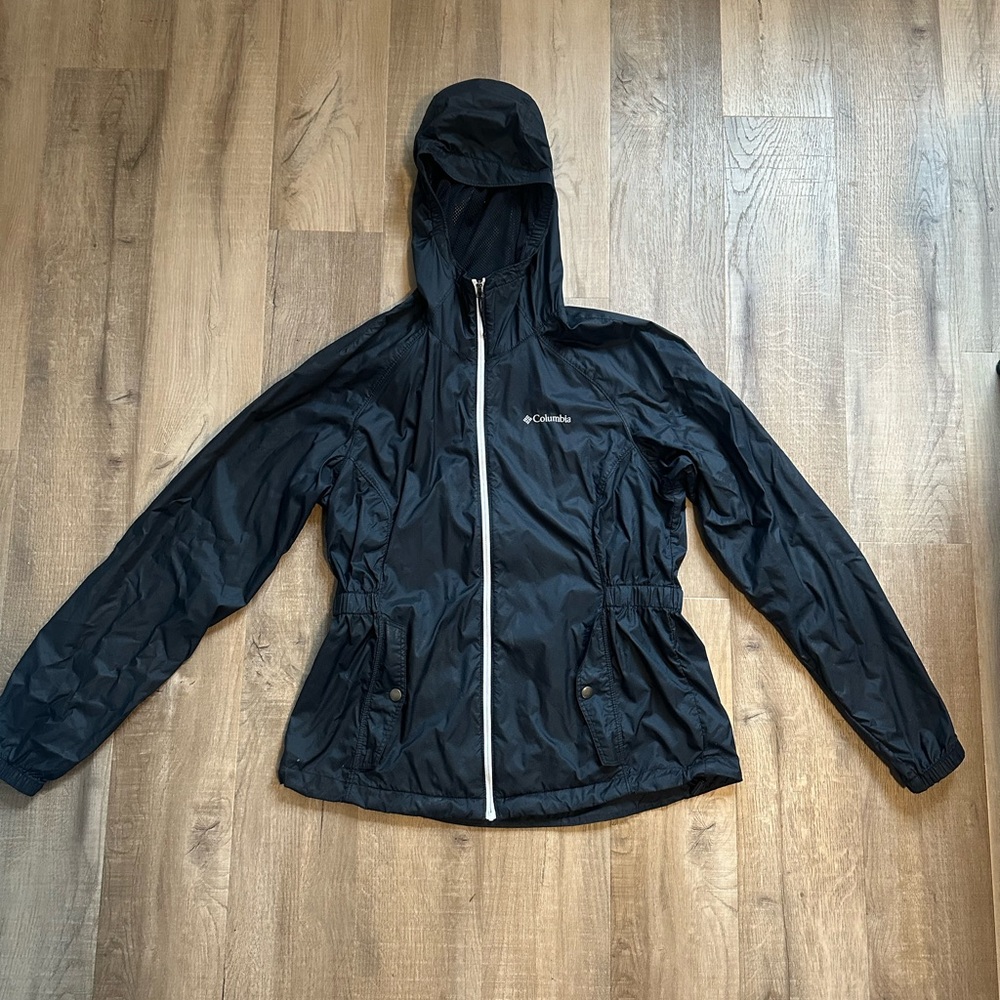 Columbia Black Utility Jacket with Hood and Zipper